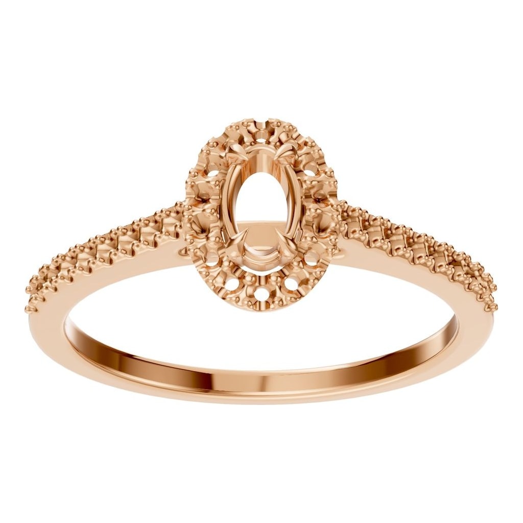 RI-1895 Rose Gold Ring UNSET - Front View
