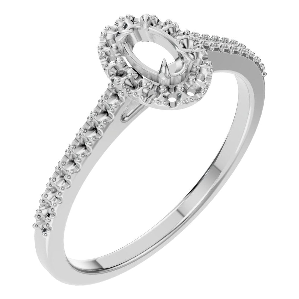 RI-1895 White Gold Ring UNSET - Main View