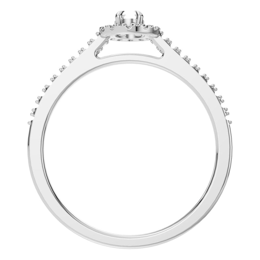 RI-1895 White Gold Ring UNSET - Top View