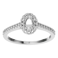 RI-1895 White Gold Ring UNSET - Front View
