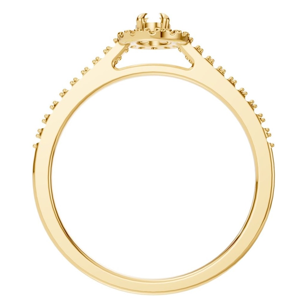 RI-1895 Yellow Gold Ring UNSET - Top View