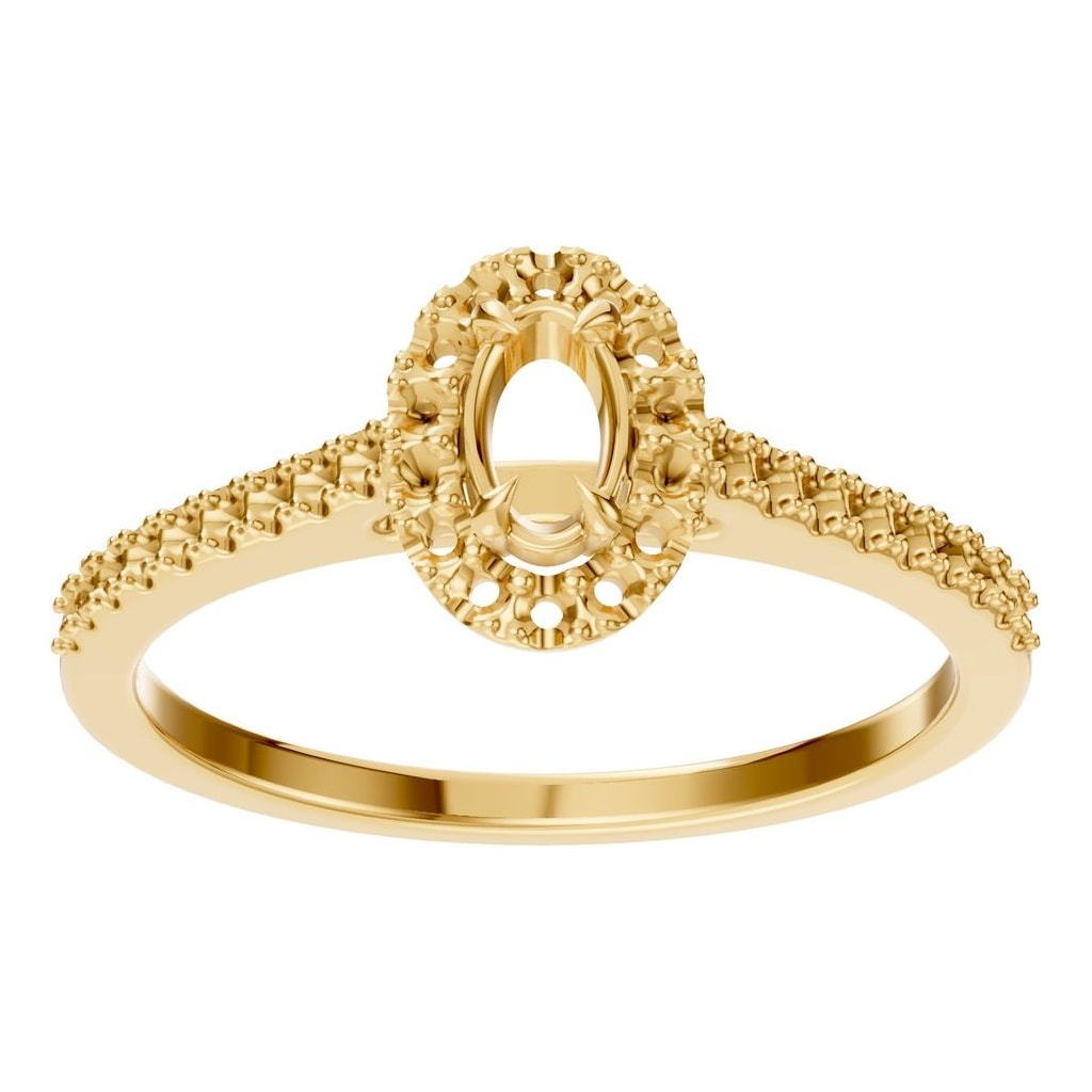 RI-1895 Yellow Gold Ring UNSET - Front View