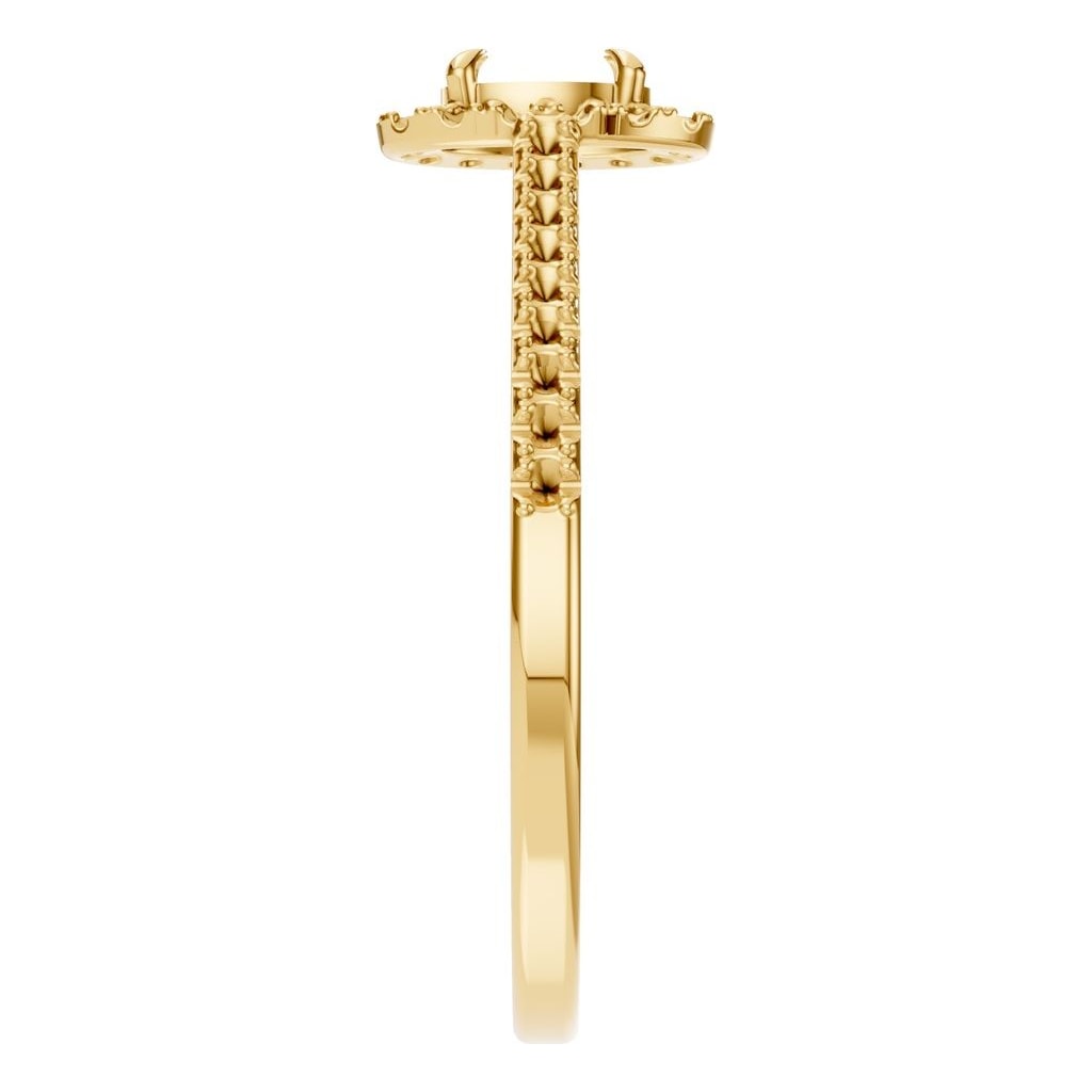 RI-1895 Yellow Gold Ring UNSET - Side View