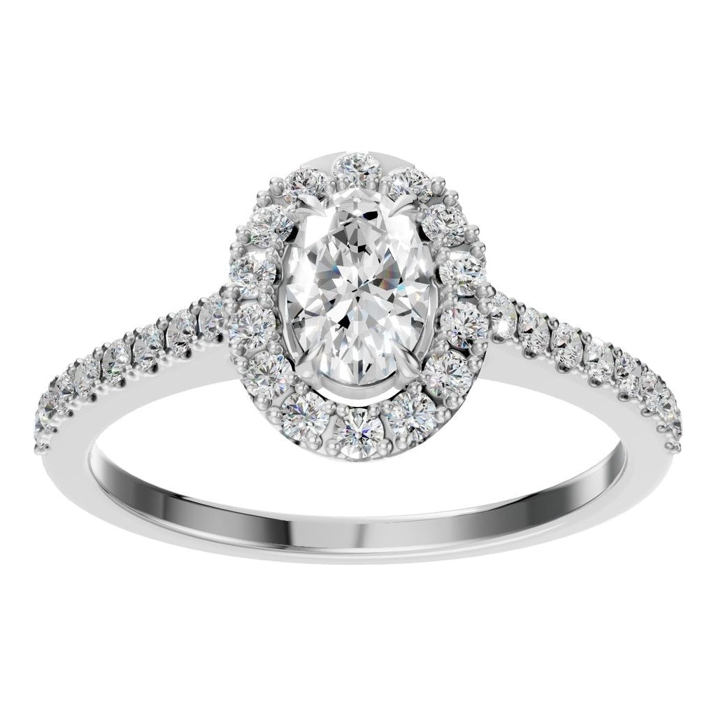 RI-1895 White Gold Ring SET - Front View