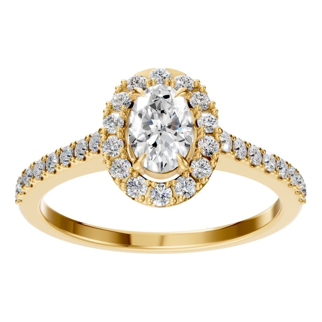 RI-1895 Yellow Gold Ring SET - Front View