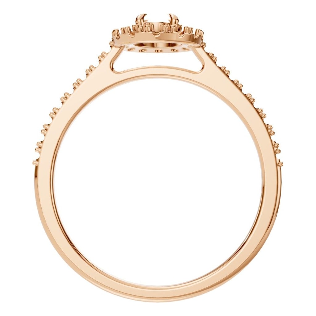 RI-1895 Rose Gold Ring UNSET - Top View