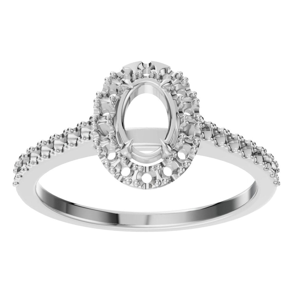 RI-1895 White Gold Ring UNSET - Front View