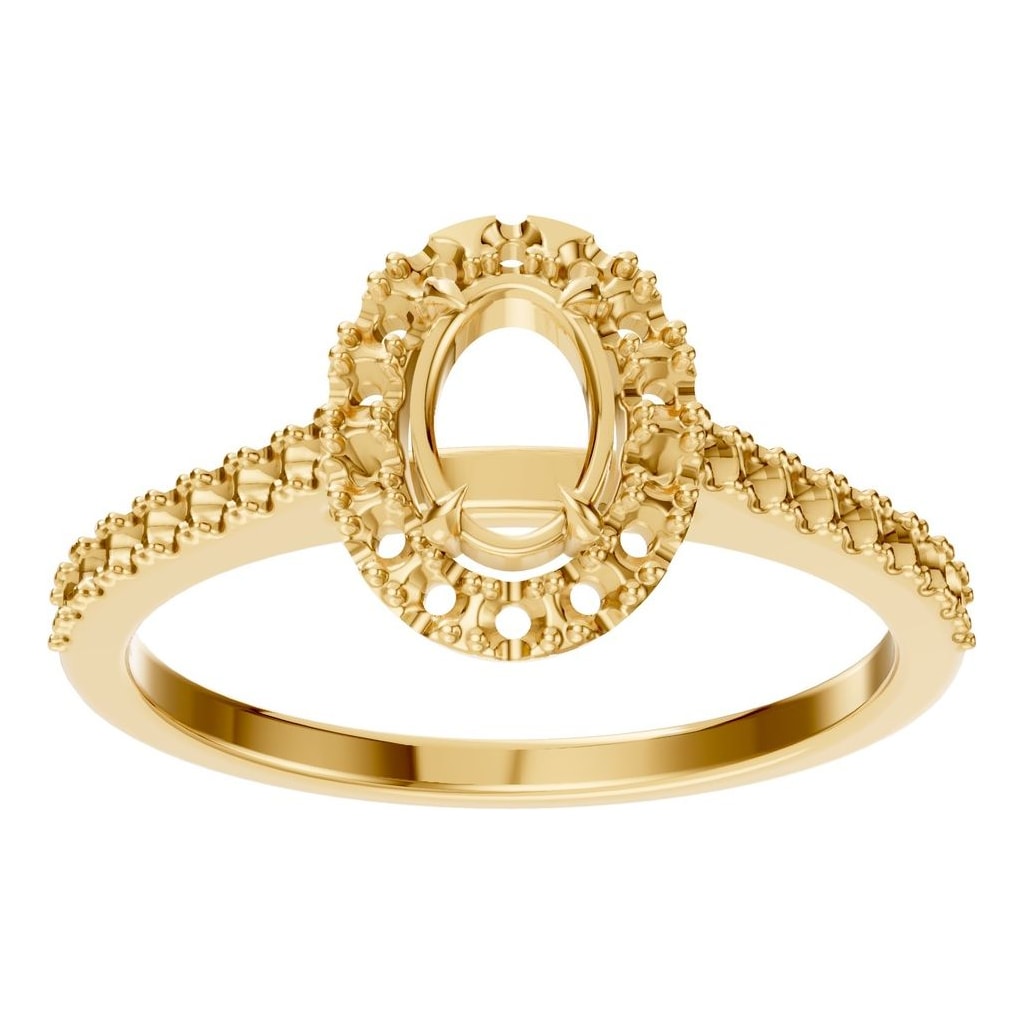 RI-1895 Yellow Gold Ring UNSET - Front View