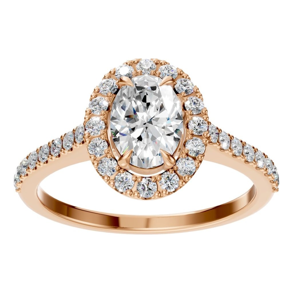 RI-1895 Rose Gold Ring SET - Front View