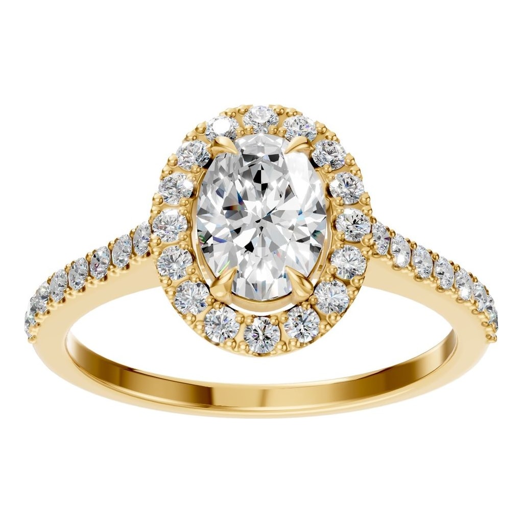 RI-1895 Yellow Gold Ring SET - Front View