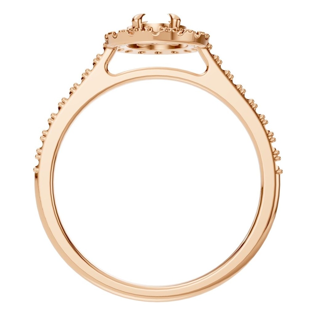 RI-1895 Rose Gold Ring UNSET - Top View