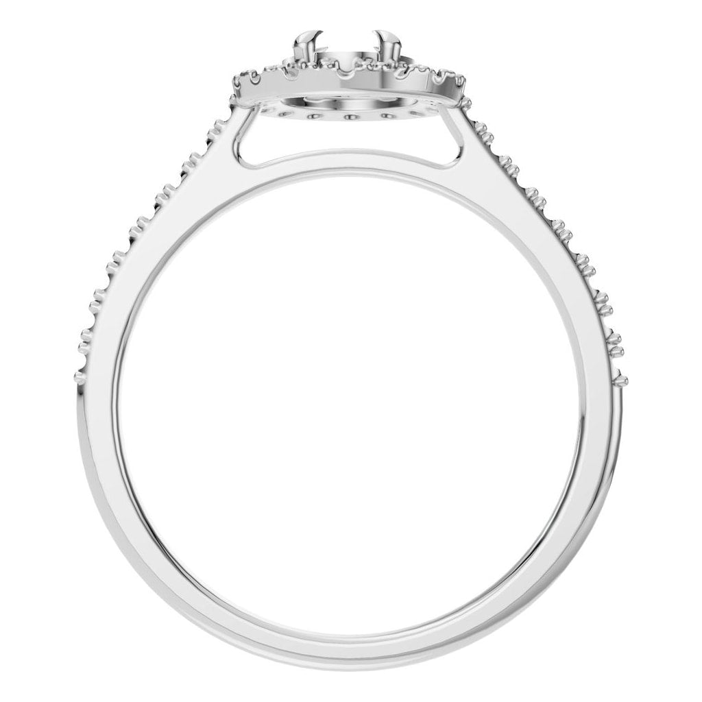 RI-1895 White Gold Ring UNSET - Top View