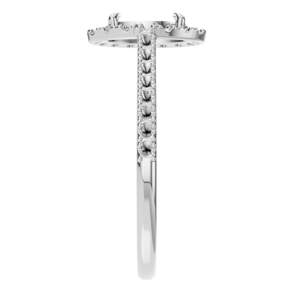RI-1895 White Gold Ring UNSET - Side View