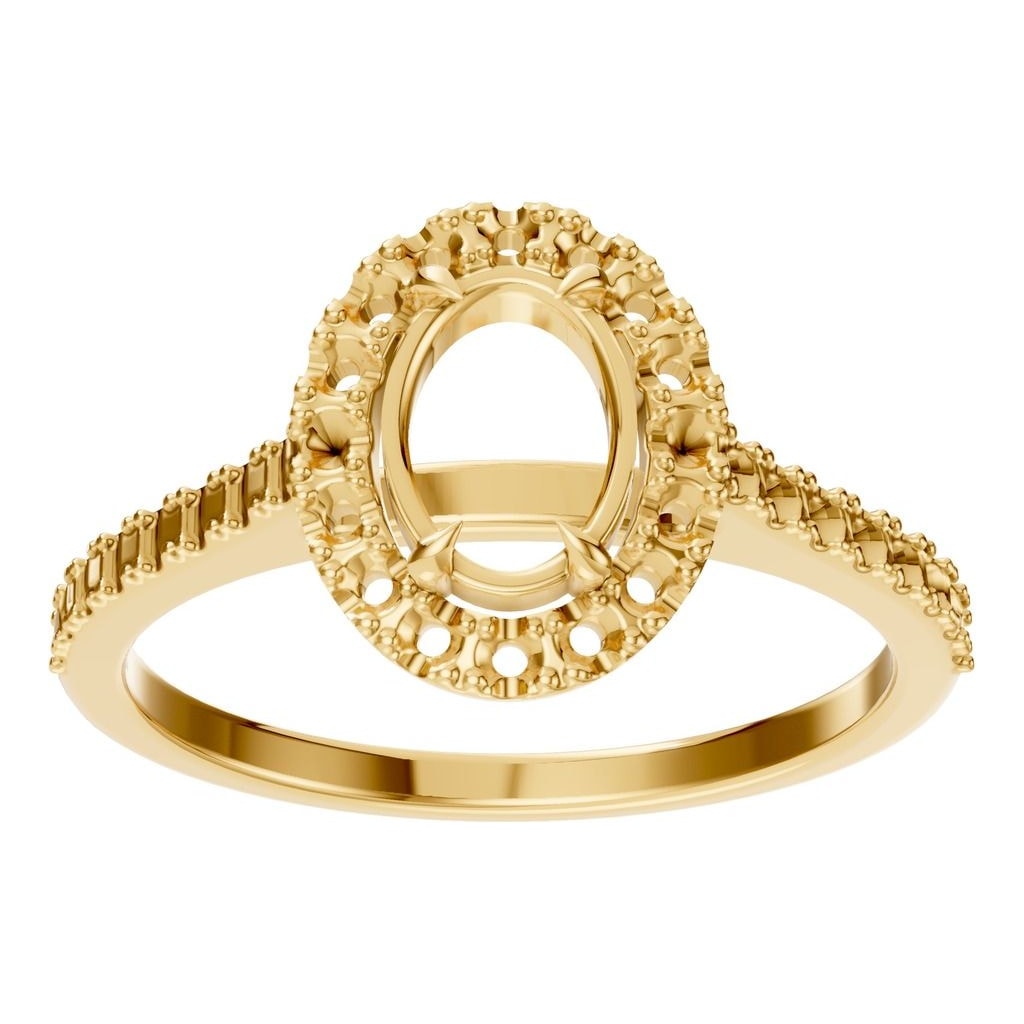 RI-1895 Yellow Gold Ring UNSET - Front View