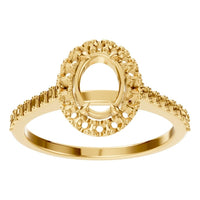 RI-1895 Yellow Gold Ring UNSET - Front View