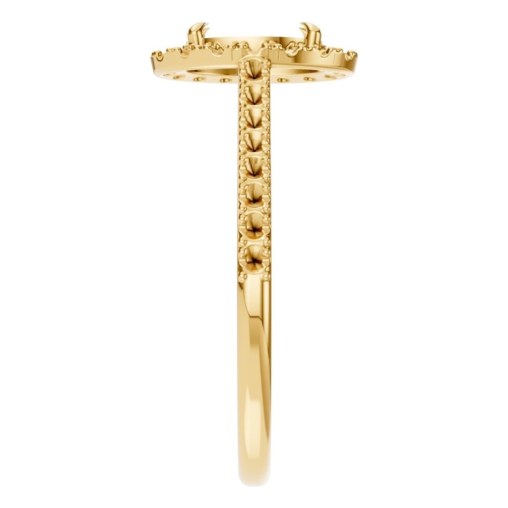 RI-1895 Yellow Gold Ring UNSET - Side View
