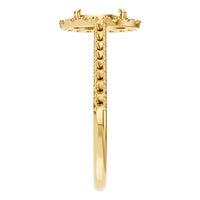 RI-1895 Yellow Gold Ring UNSET - Side View
