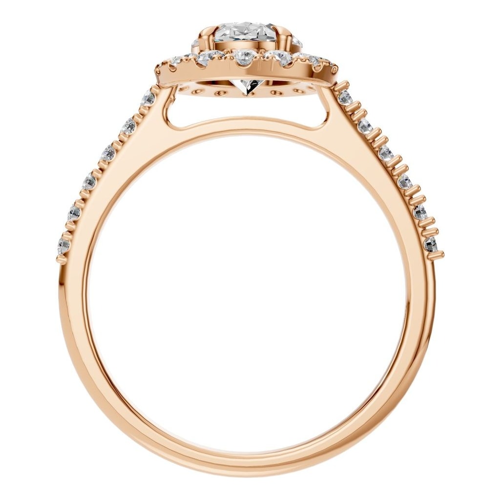 RI-1895 Rose Gold Ring SET - Top View