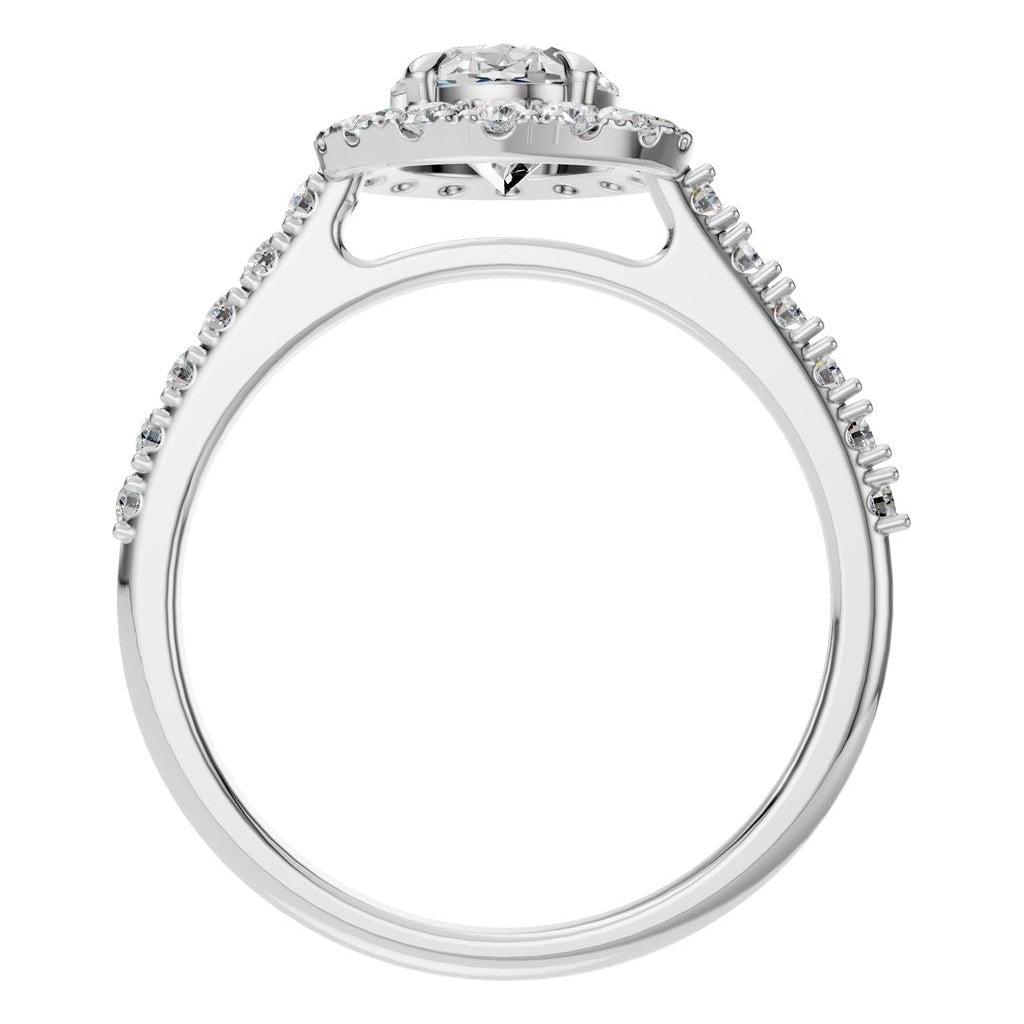 RI-1895 White Gold Ring SET - Top View