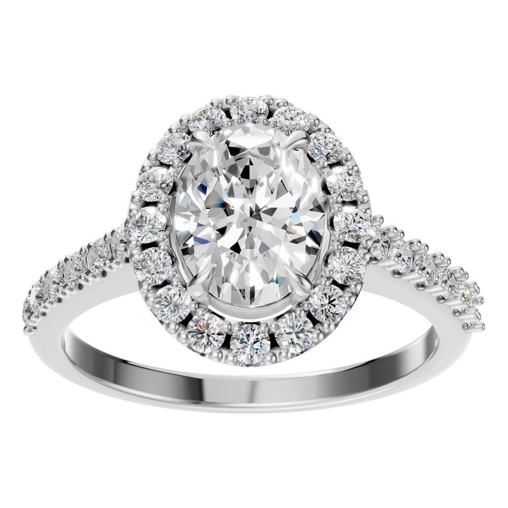 RI-1895 White Gold Ring SET - Front View