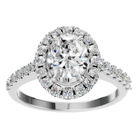 RI-1895 White Gold Ring SET - Front View