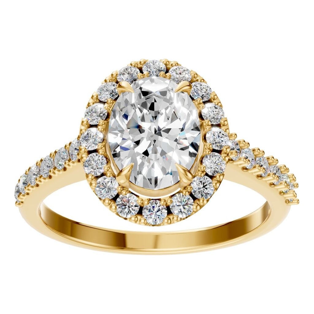 RI-1895 Yellow Gold Ring SET - Front View