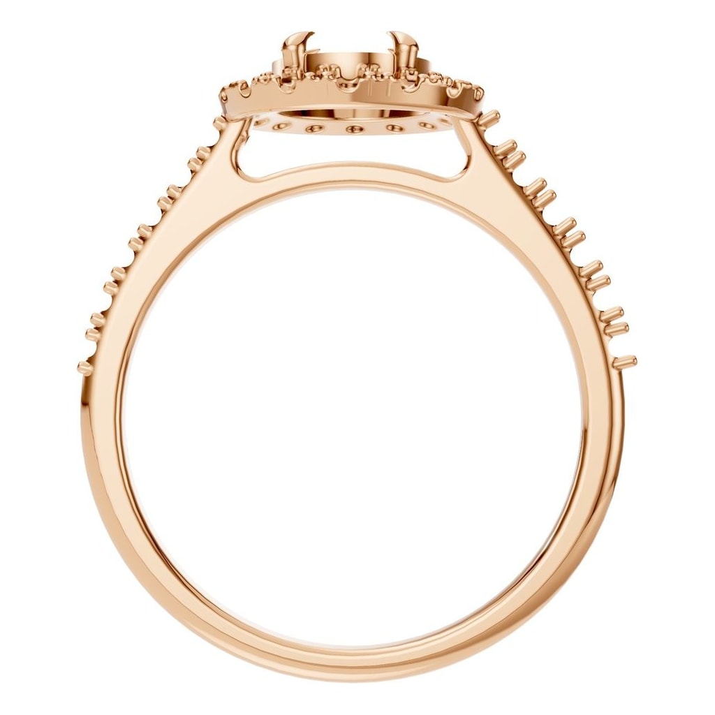 RI-1895 Rose Gold Ring UNSET - Top View