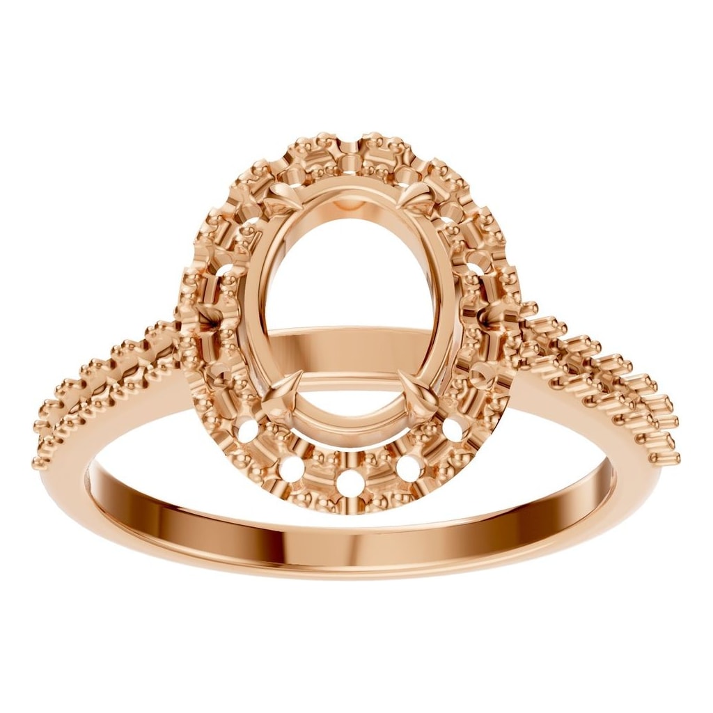 RI-1895 Rose Gold Ring UNSET - Front View