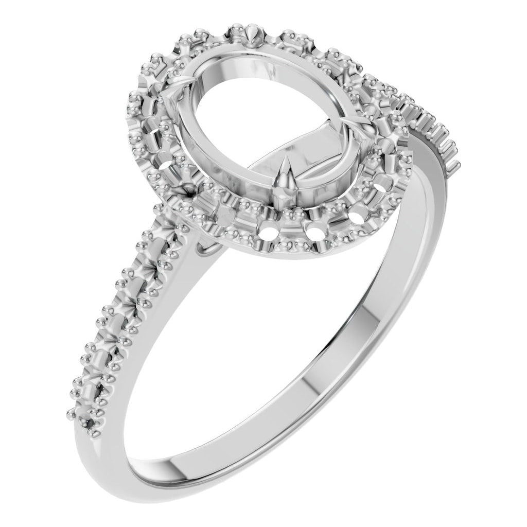 RI-1895 White Gold Ring UNSET - Main View