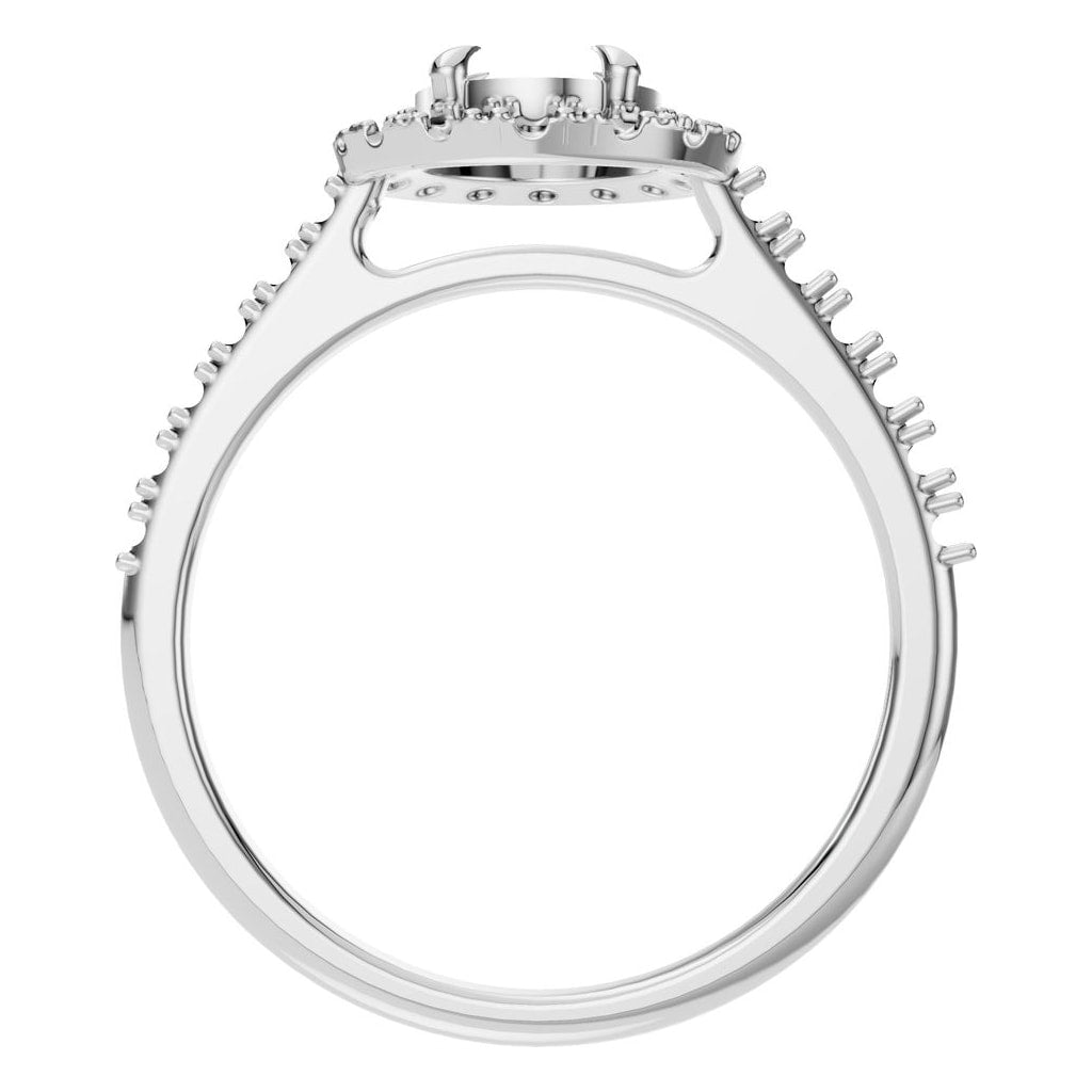 RI-1895 White Gold Ring UNSET - Top View