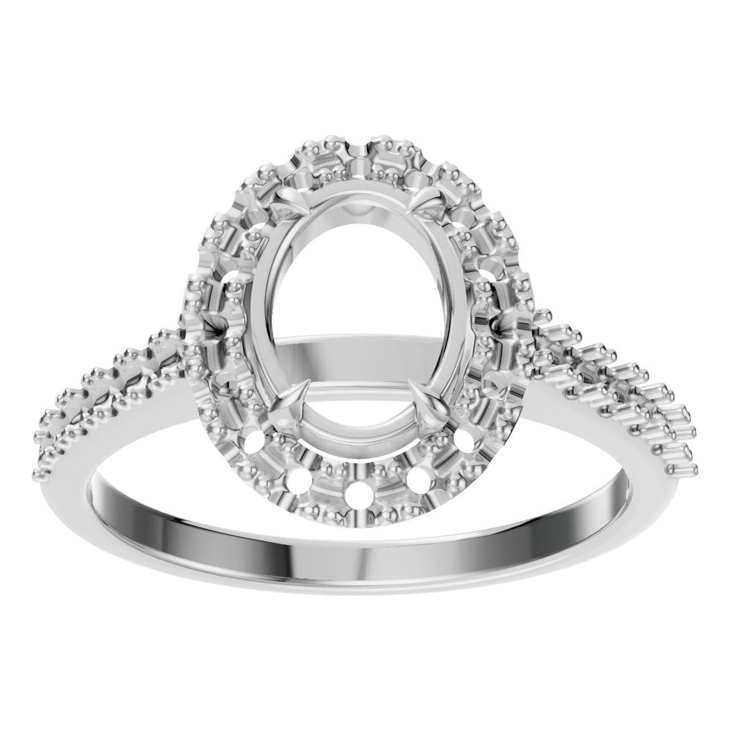 RI-1895 White Gold Ring UNSET - Front View