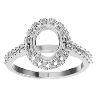 RI-1895 White Gold Ring UNSET - Front View