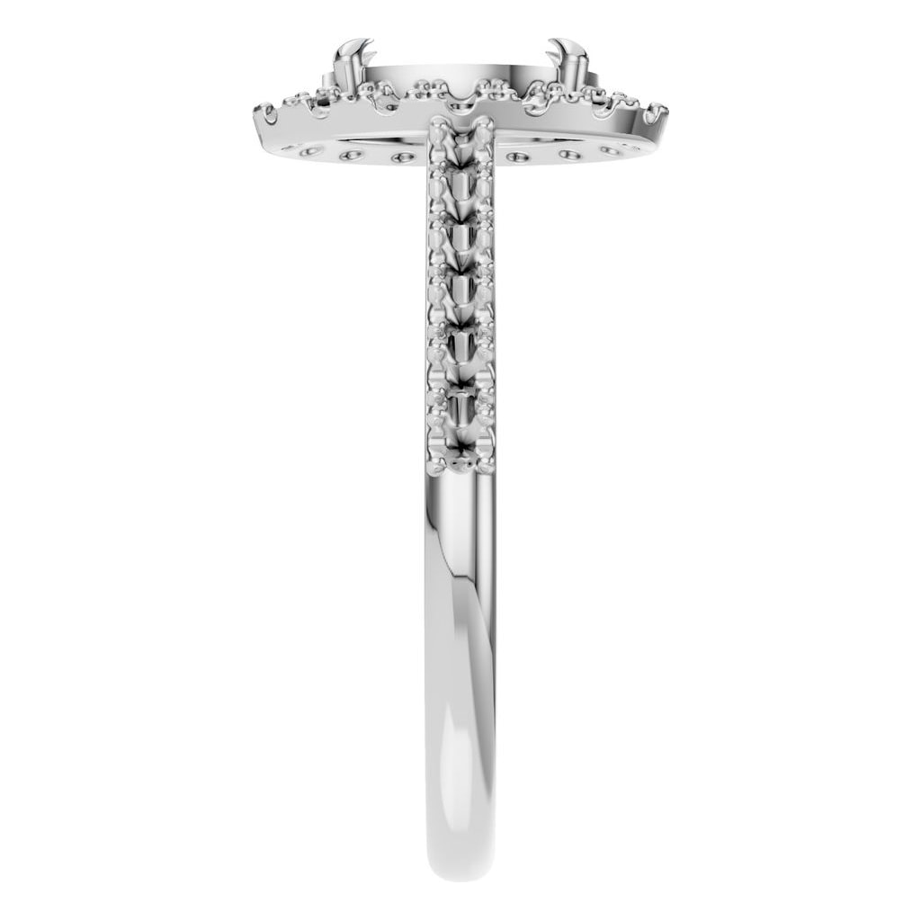 RI-1895 White Gold Ring UNSET - Side View