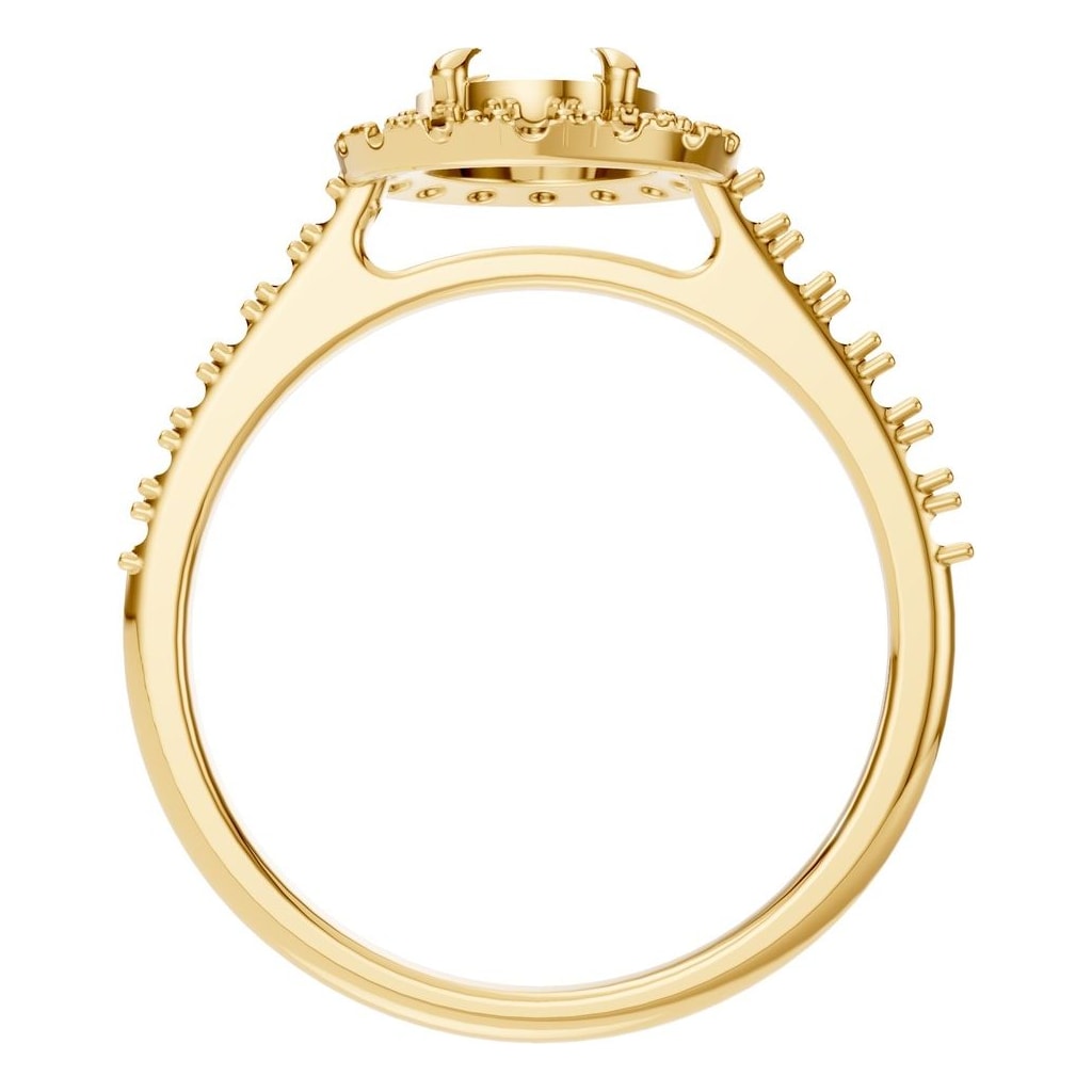 RI-1895 Yellow Gold Ring UNSET - Top View
