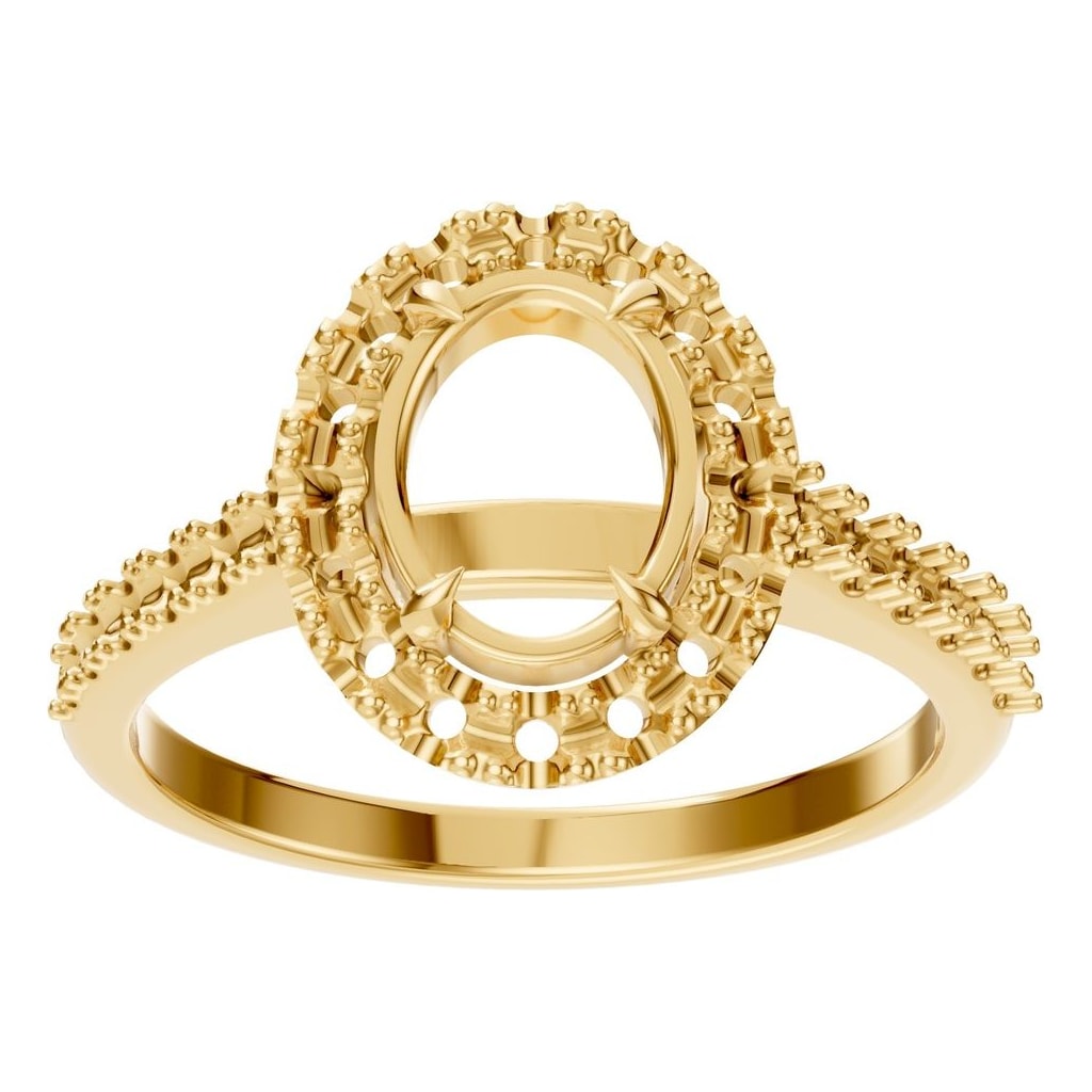 RI-1895 Yellow Gold Ring UNSET - Front View