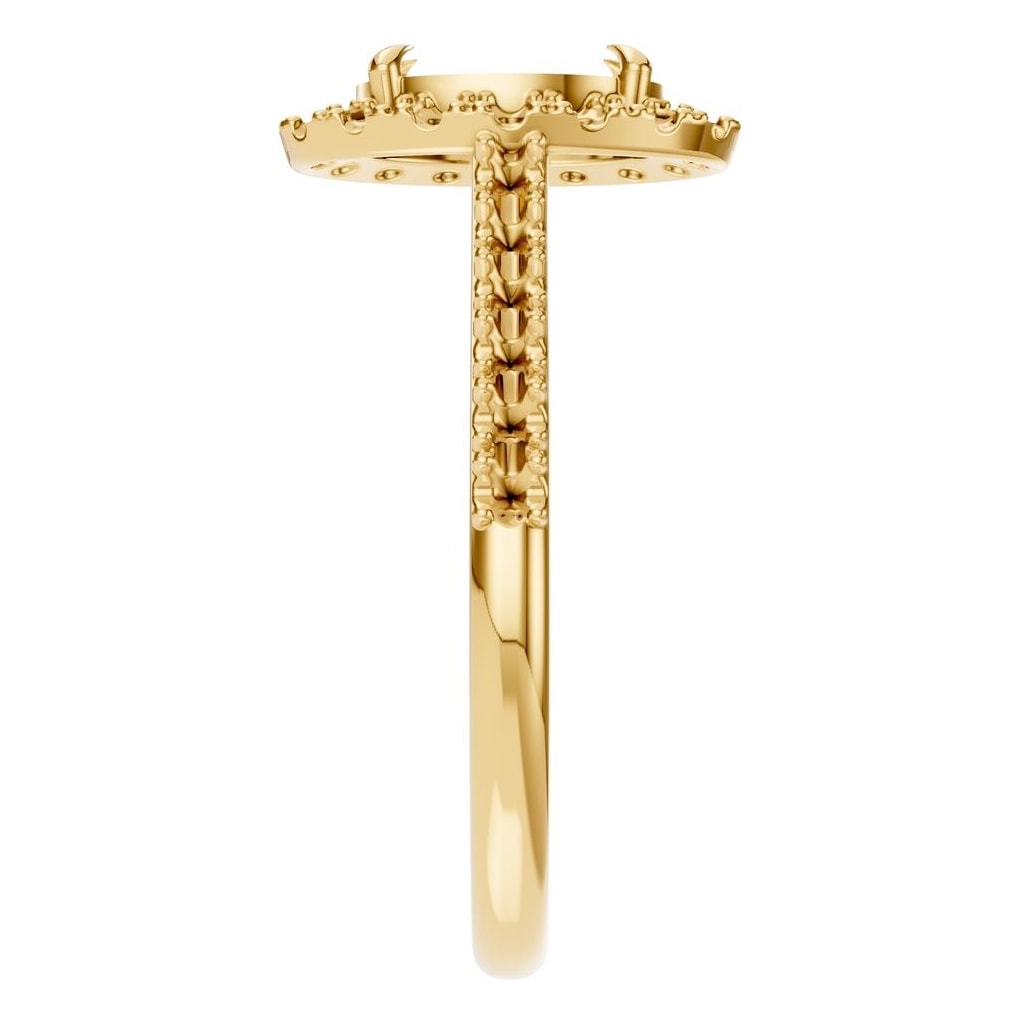 RI-1895 Yellow Gold Ring UNSET - Side View