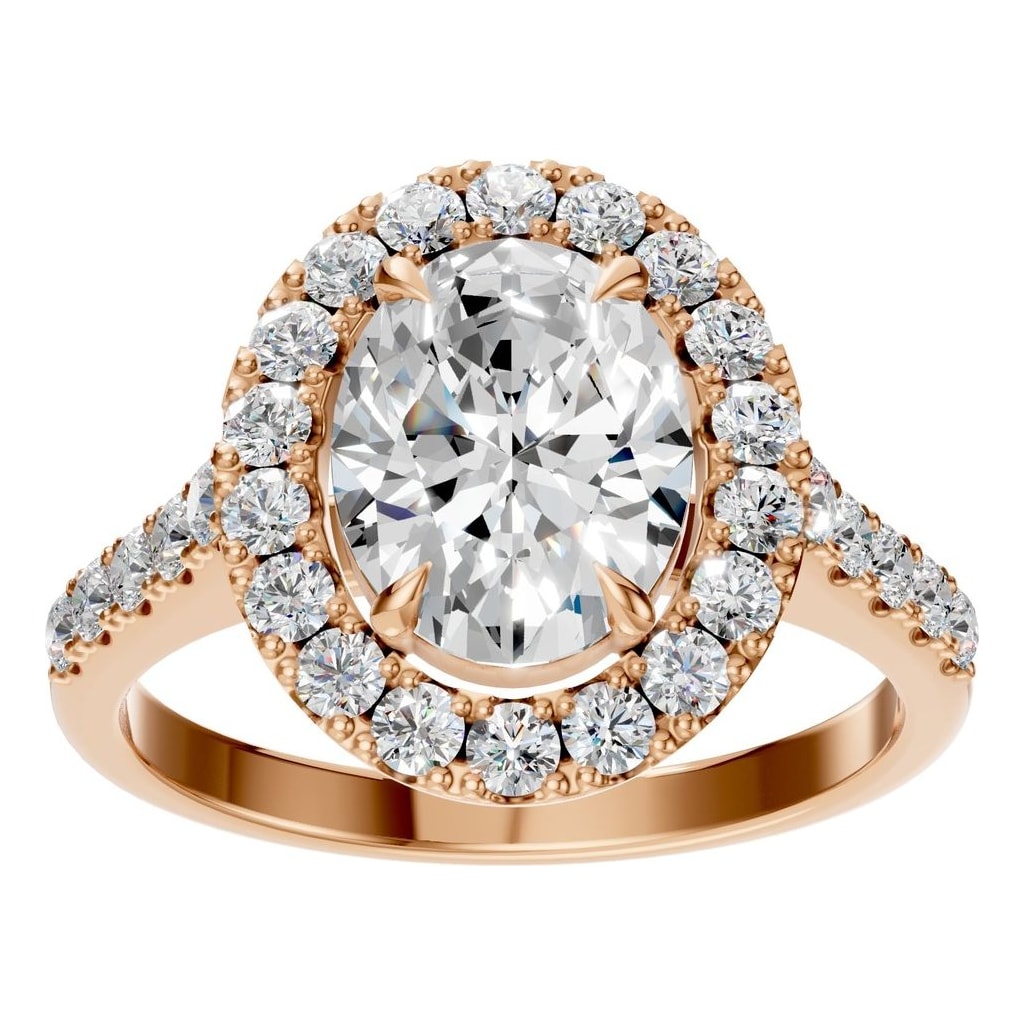 RI-1895 Rose Gold Ring SET - Front View
