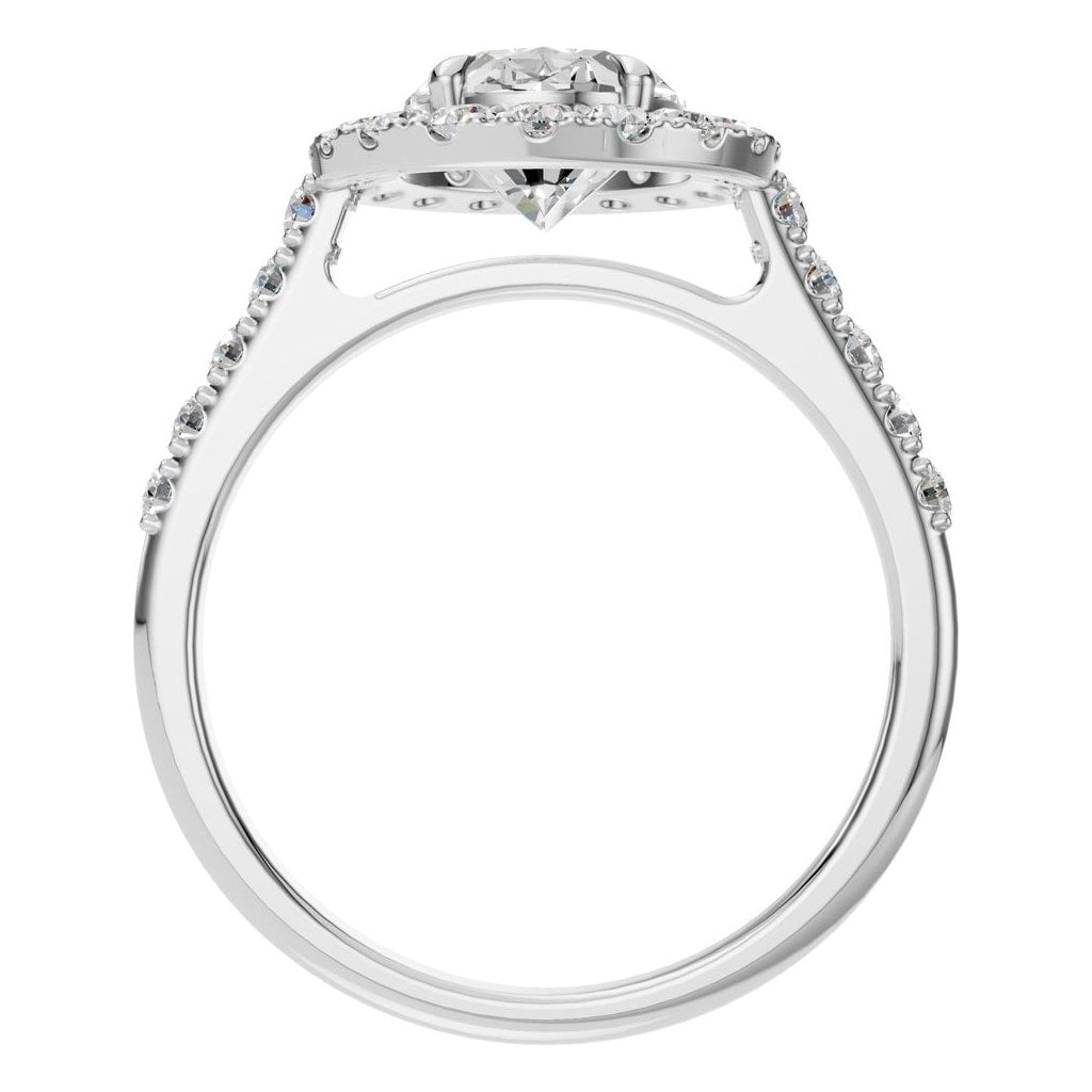 RI-1895 White Gold Ring SET - Top View