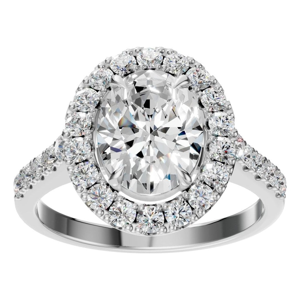 RI-1895 White Gold Ring SET - Front View