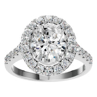 RI-1895 White Gold Ring SET - Front View