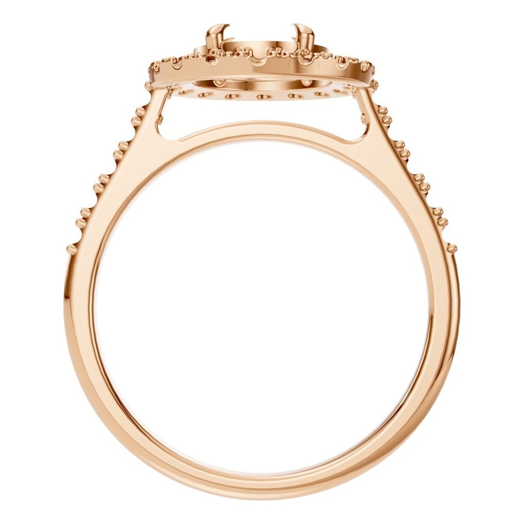 RI-1895 Rose Gold Ring UNSET - Top View