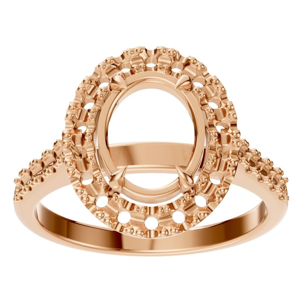 RI-1895 Rose Gold Ring UNSET - Front View
