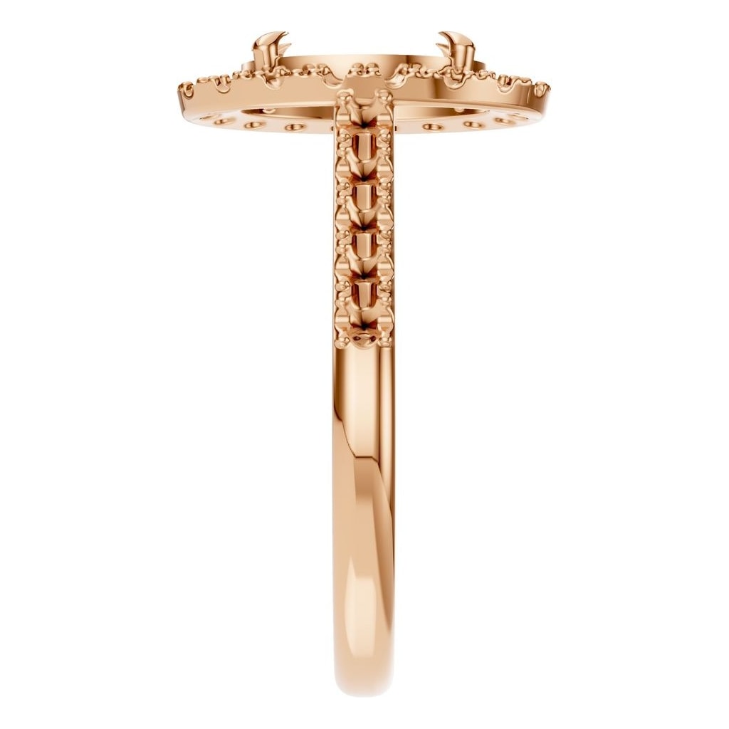 RI-1895 Rose Gold Ring UNSET - Side View