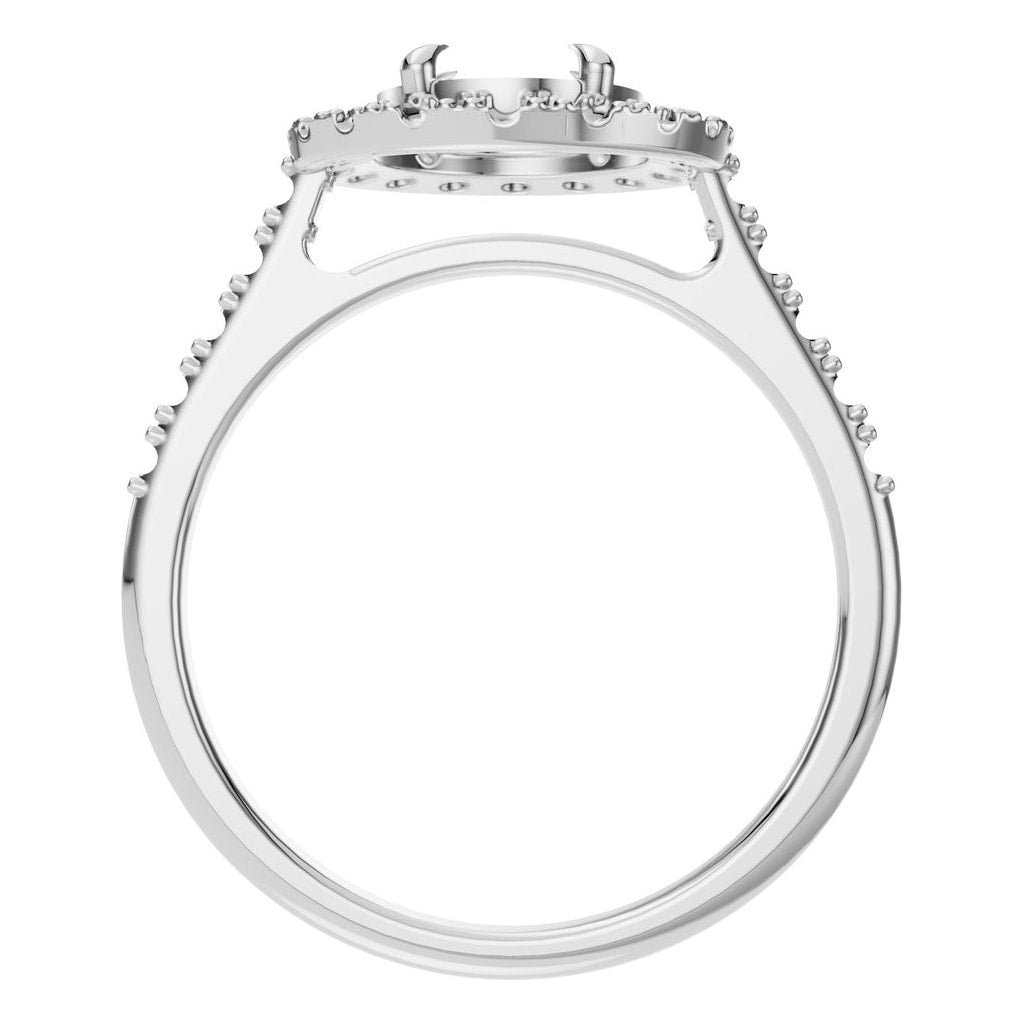 RI-1895 White Gold Ring UNSET - Top View