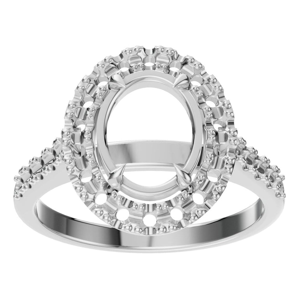 RI-1895 White Gold Ring UNSET - Front View