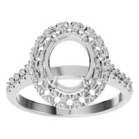 RI-1895 White Gold Ring UNSET - Front View