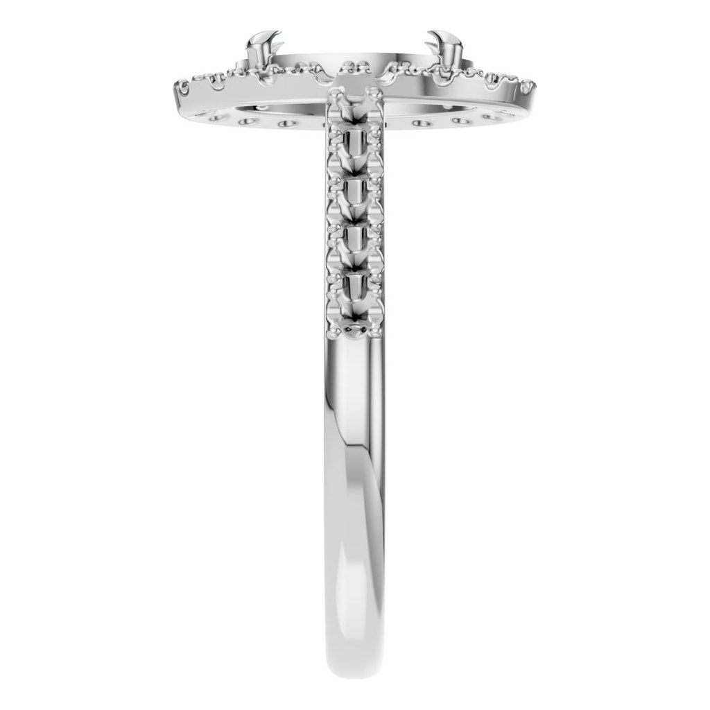 RI-1895 White Gold Ring UNSET - Side View