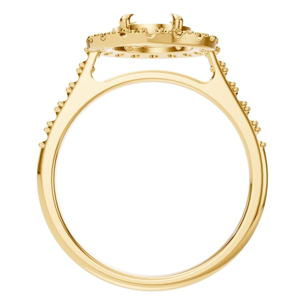 RI-1895 Yellow Gold Ring UNSET - Top View