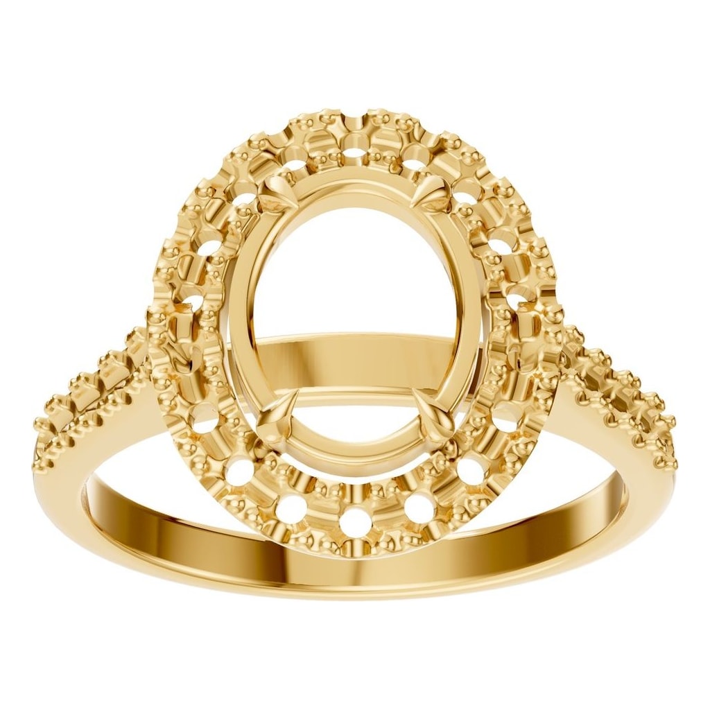 RI-1895 Yellow Gold Ring UNSET - Front View