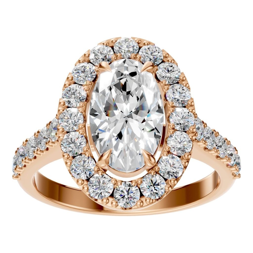 RI-1895 Rose Gold Ring SET - Front View